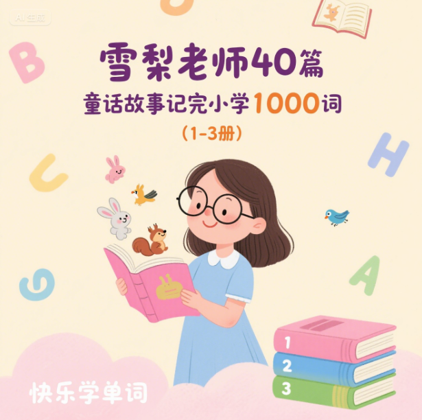 【单词】雪梨老师40篇童话故事记完小学1000词（1-3册）200M